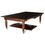 A WILLIAM IV MAHOGANY EXTENDING DINING TABLE C. 1830 the moulded edge top above a telescopic