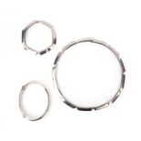 Georg Jensen, a silver bracelet, bangle and necklace, comprising: a hinged bangle, inner