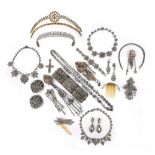 λ A large collection of steel and cut steel jewellery, late 18th/19th century, comprising: three