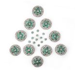 Two sets of buttons, late 18th/early 19th century, comprising: a set of ten large dress buttons,