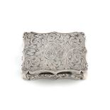 A Victorian silver vinaigrette,by Nathaniel Mills, Birmingham 1837,rectangular form, engraved