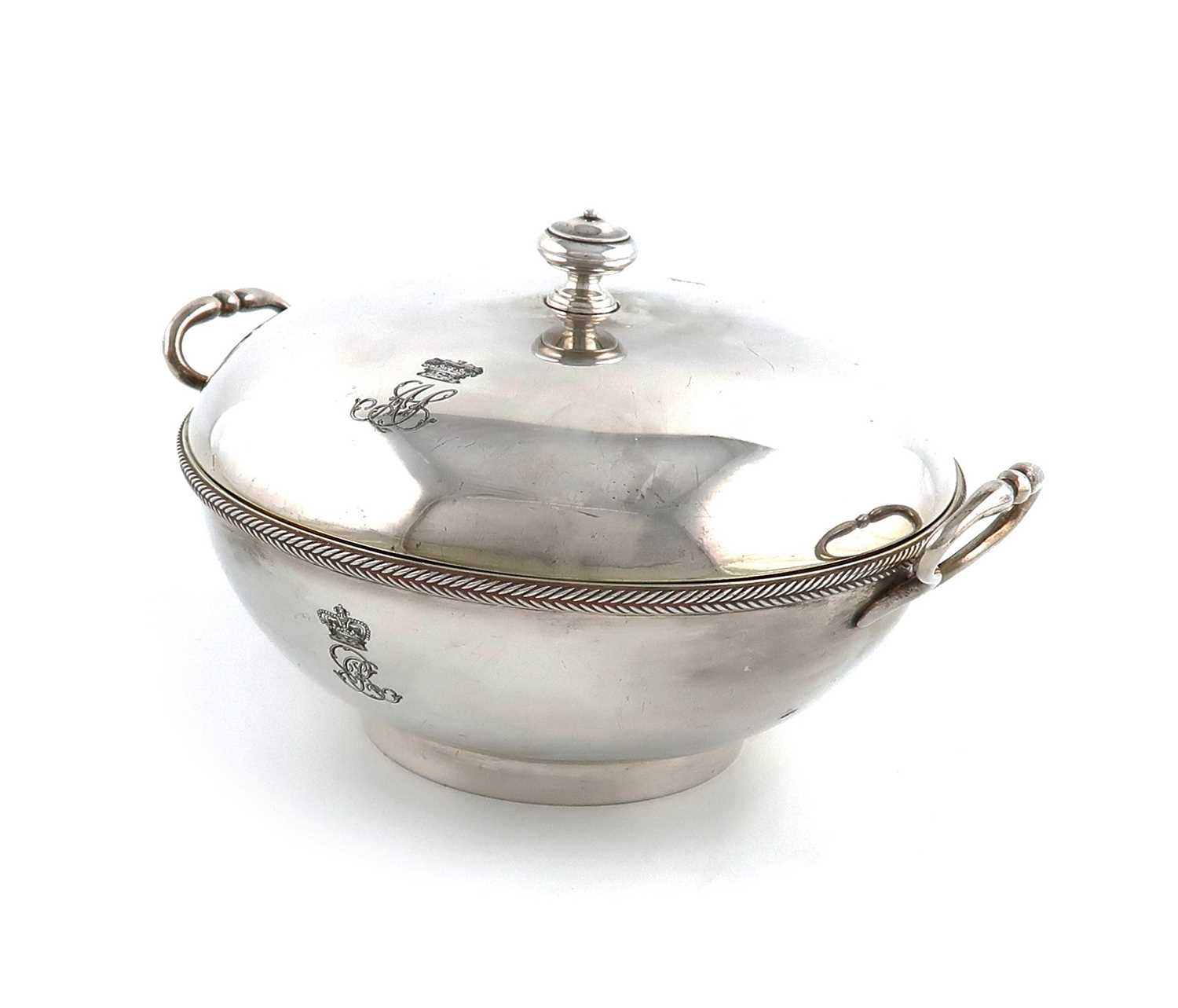 Royal interest, a George III silver two-handled bowl and cover, by Robert Garrard I, London 1805,