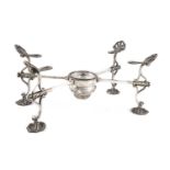 A George III silver dish cross,by Robert Makepeace, London 1775,conventional form, pierced
