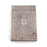 A William IV silver card case,by Taylor and Perry, Birmingham 1832,rectangular form, simulated