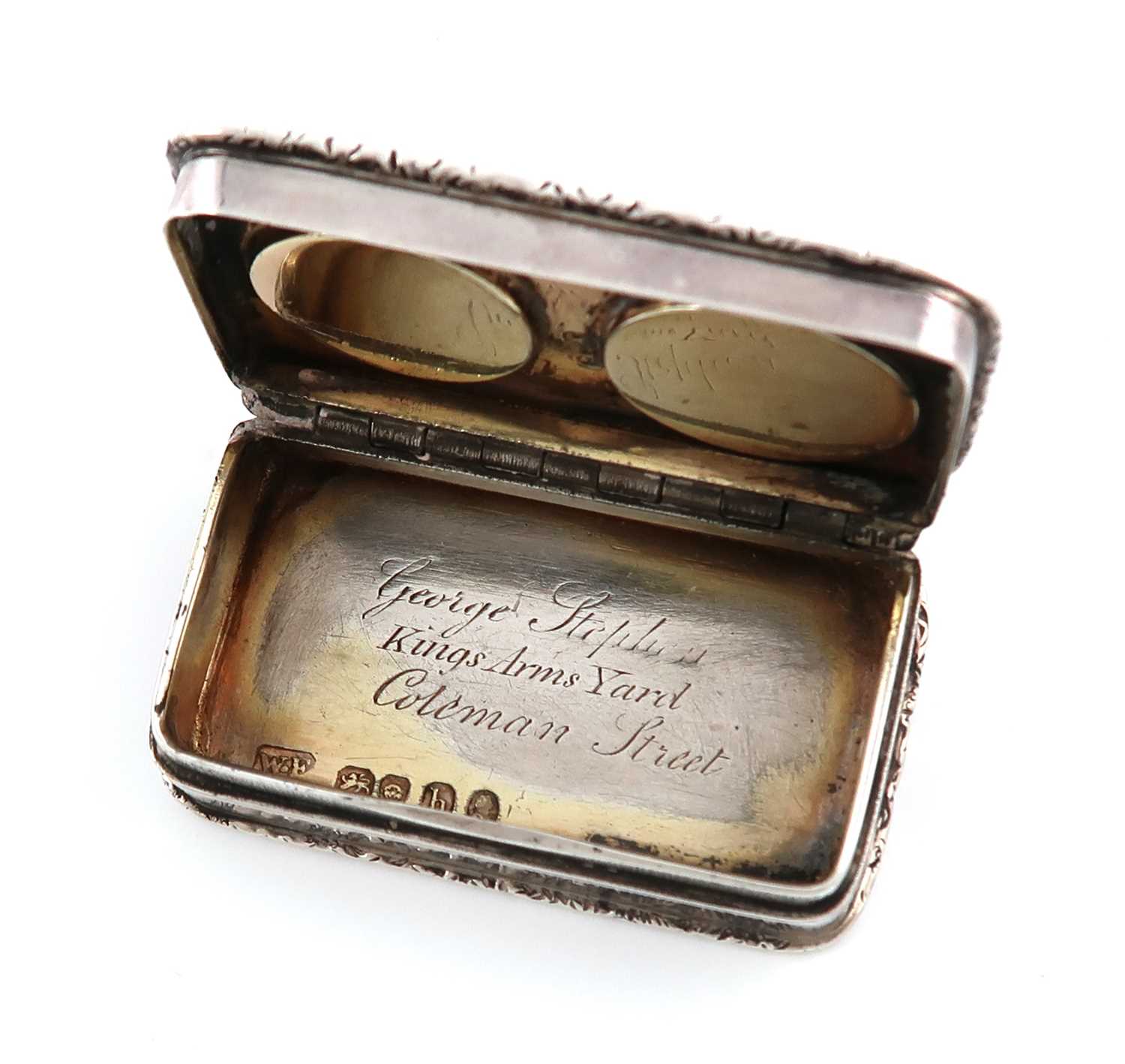 λ λA George IV silver snuff box with two portraits,by William Ellerby, London 1823,rectangular form, - Image 2 of 2