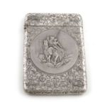 A Edwardian silver card case,by William Hayes, Birmingham 1903,rectangular form, engraved