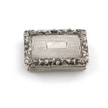 A William IV silver vinaigrette,by William Sharp, Birmingham 1832,rectangular form, engine-turned