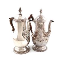 A George III old Sheffield plated coffee pot,by Henry Tudor and Co., circa 1765,baluster form,