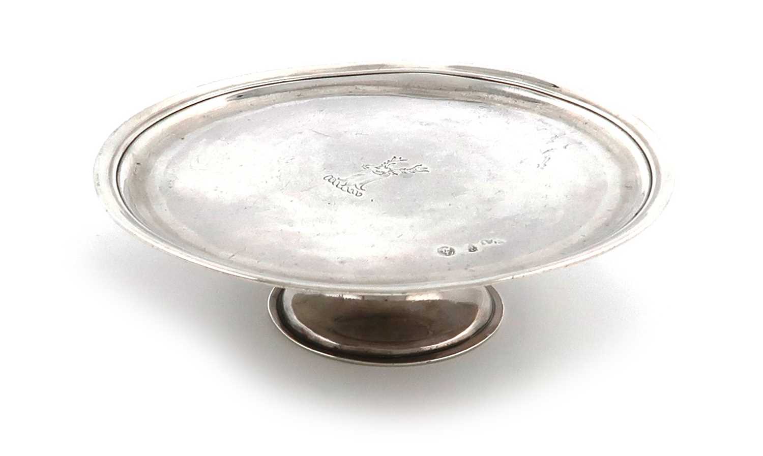 A George II Irish silver footed waiter,by William Townsend, Dublin circa 1730,circular form, moulded