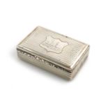 A William IV presentation Naval silver snuff box,by Nathaniel Mills, Birmingham 1835,rectangular