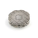 A Victorian silver vinaigrette,by Edward Smith, Birmingham 1857,oblong form, engraved tartan