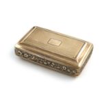 A George III silver-gilt snuff box,by William Snooke Hall, London 1819,rectangular form, engine-