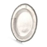 A George III silver second-course plate,by Paul Storr, London 1796,circular form, gadroon border,