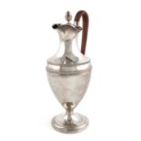 A George III silver ewer,by John Scofield, London 1782,vase from, beaded borders, scroll handle, the