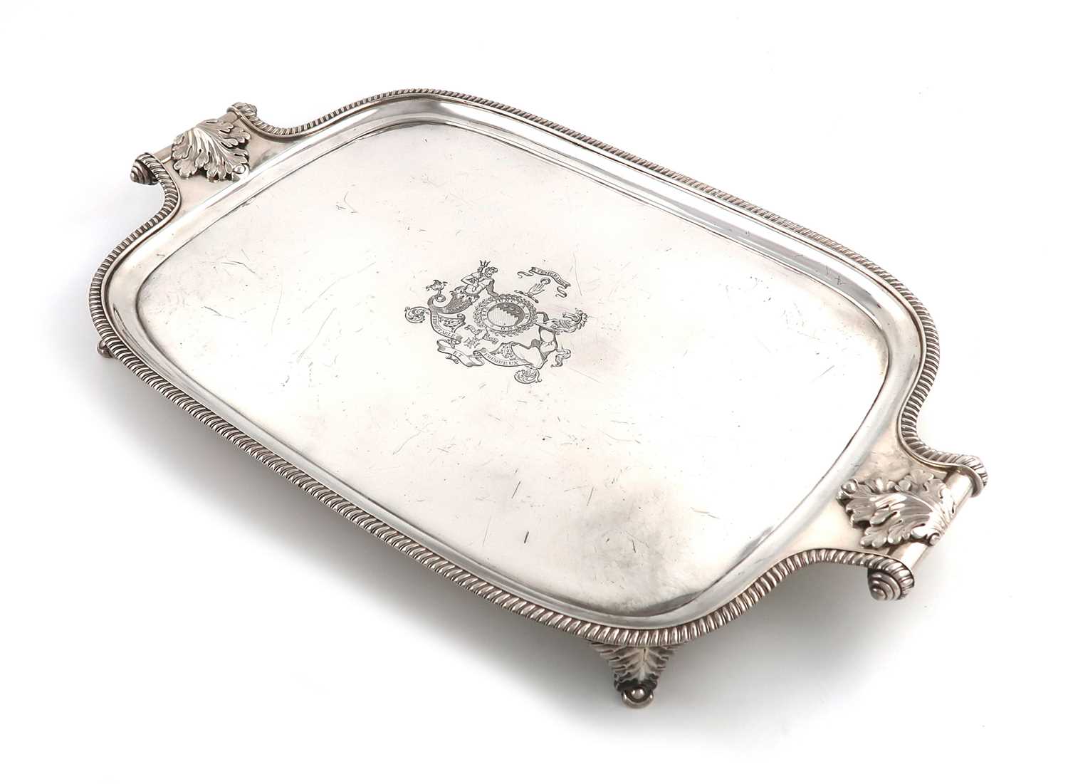 A George IV Scottish two-handled silver tray,by George McHattie, Edinburgh 1809,rounded