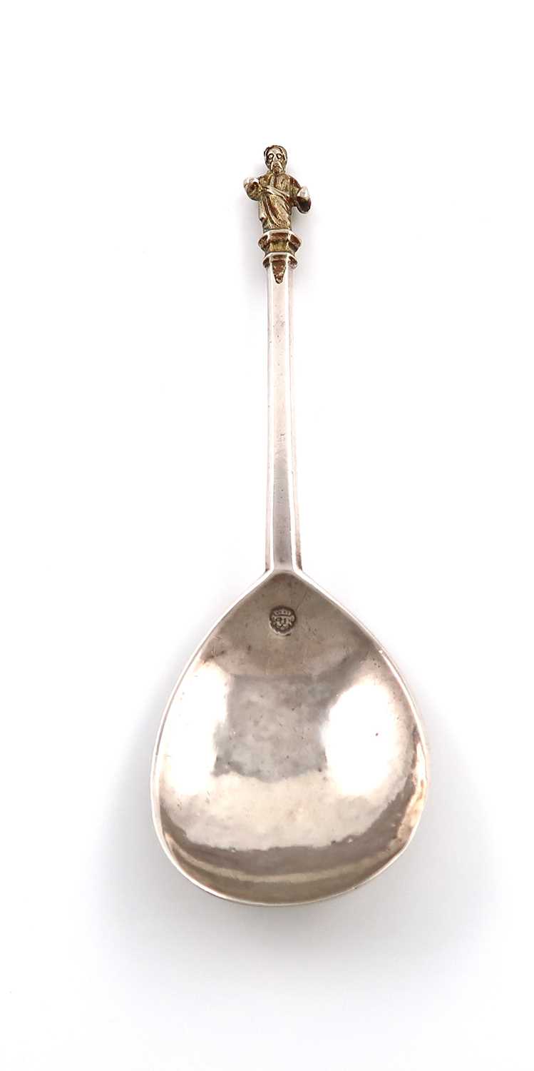 A Henry VIII silver Apostle spoon, possibly St. James the Greater,maker's mark of a device, London - Image 2 of 8