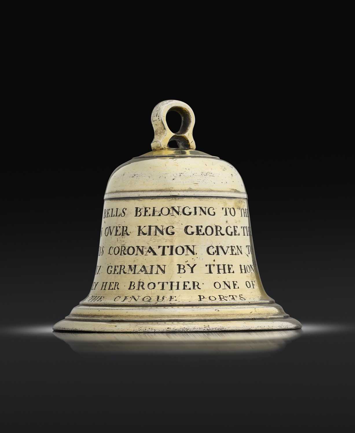 A rare silver-gilt George II coronation canopy bell, by Francis Garthorne, London circa 1727,