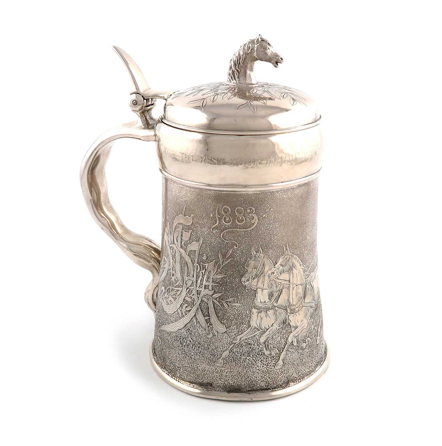 A late 19th-century American silver carriage driving trophy tankard,by The Whiting Manufacturing