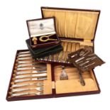 A mixed lot, comprising silver items: a six-piece silver manicure set, with a pair of steel