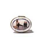 A South Staffordshire enamel commemorative snuff box, c.1793-95, painted with a depiction of the