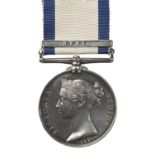 A Naval General Service Medal 1793-1840 to Gunner Robert Harris, H.M.S. Vanguard, clasp: Syria (ROBT