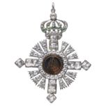 Freemasonry: a Georgian paste-set Rose Croix jewel, 71mm, Greek cross with diamond-shaped