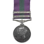 The interesting General Service Medal 1918-62 to Fusilier (later Major) William Gibson Moffett,