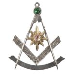 Scottish Freemasonry: a Worshipful Master's silver Jewel, openwork form 56mm, square and compasses