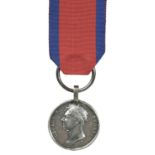 A Waterloo Medal 1815 to Private John Morris, 4th Regiment of Foot, restored steel clip and split
