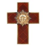 Templar Freemasonry: a 'Knights Templar' silver-gilt and enamel cross, Latin cross 30mm, enamelled