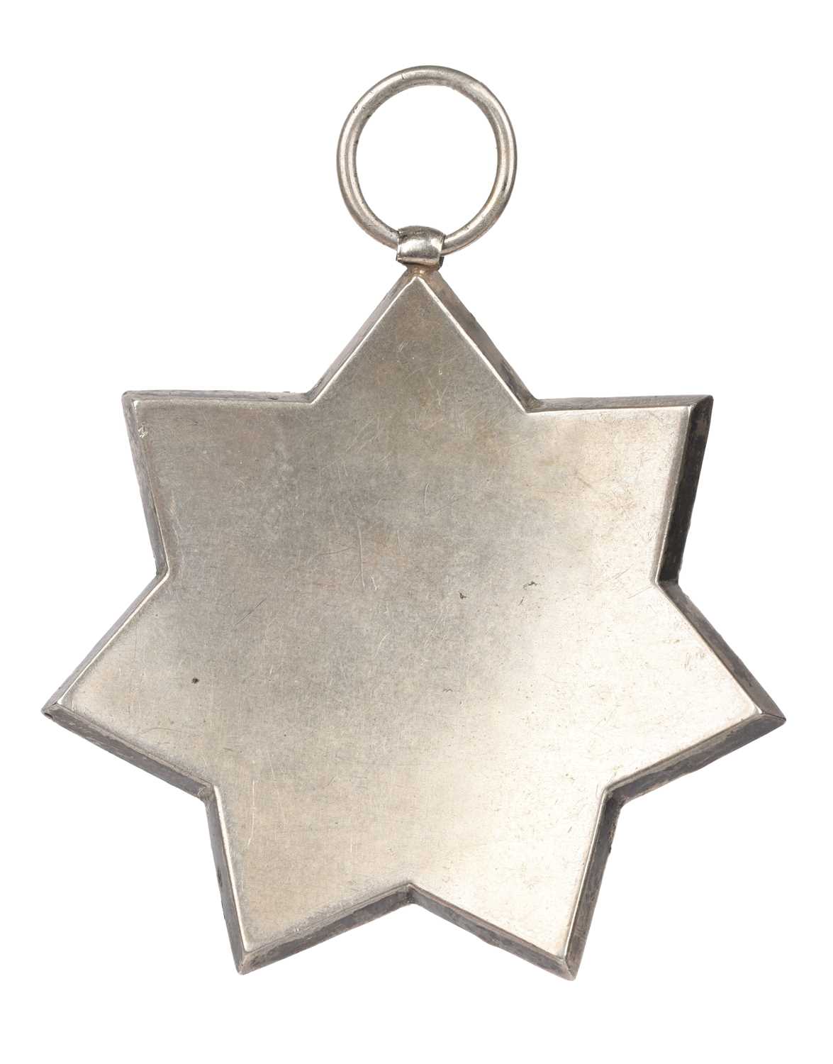 Templar Freemasonry: a 'Knights Templar' paste-set and enamel pendant star, seven pointed star 45mm, - Image 2 of 2