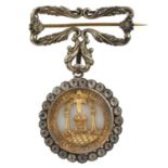 Freemasonry: a Victorian Royal Arch Chapter Jewel, silver, gilt and paste set, of circular form