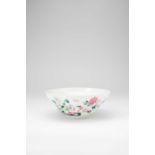 A CHINESE FAMILLE ROSE OGEE-SHAPED 'FLOWERS' BOWLPROBABLY REPUBLIC PERIODThe exterior brightly