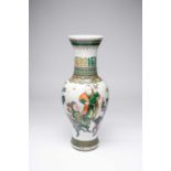 A LARGE CHINESE FAMILLE VERTE 'EIGHT IMMORTALS' VASE19TH CENTURY The baluster-shaped body boldly