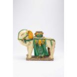 A CHINESE POTTERY MODEL OF AN ELEPHANTLATE MING DYNASTYStanding four square with its head turned