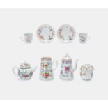 A COLLECTION OF CHINESE FAMILLE ROSE TEAWARES18TH CENTURYVariously painted with flowers, birds and