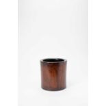 A CHINESE HARDWOOD BRUSHPOT, BITONG QING DYNASTYWith a subtly waisted cylindrical body, the base