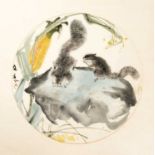 CHEN WENXI (CHEN WEN HSI, SINGAPORE 1906-91)SQUIRRELS AND SWEETCORNA Chinese painting, ink and