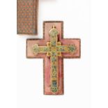 A RARE CHINESE CLOISONNE ENAMEL CRUCIFIX19TH CENTURYDecorated to one side with leafy blossoming