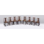 λ A SET OF EIGHT CHINESE HONGMU YOKE-BACK SIDE CHAIRS, NANGUANMAO YI1ST HALF 19TH CENTURYThe