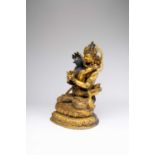 A LARGE TIBETAN GILT-BRONZE FIGURE OF VAJRADHARA AND HIS CONSORT19TH/20TH CENTURYLocked in yab-