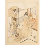 ISODA KORYUSAI (1735-90) KATSUKAWA SHUNSHO (1726-92) EDO PERIOD, 18TH CENTURY Two Japanese woodblock