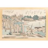 KATSUSHIKA HOKUSAI (1760-1849) EDO PERIOD, C.1806 A Japanese woodblock print diptych made of two