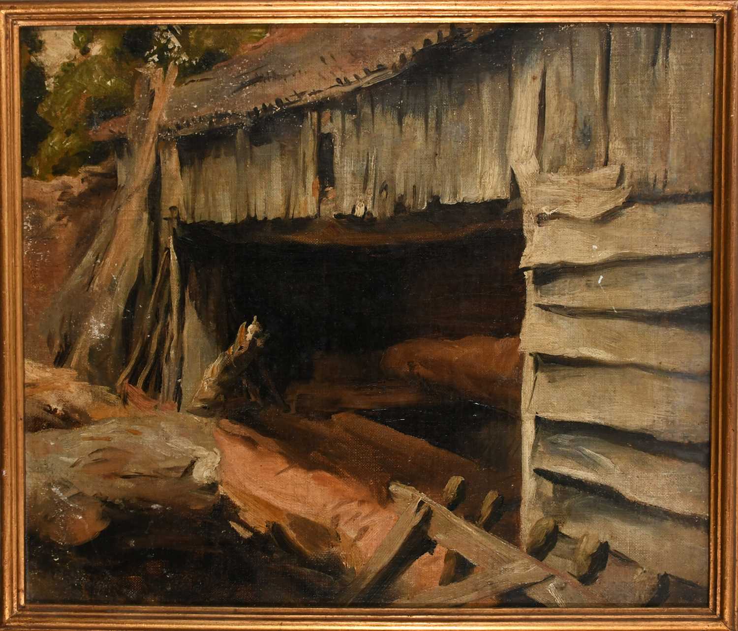 Attributed to Thomas Benjamin Kennington (1856-1916)View of a sawmillOil on canvasboard29.5 x 34.4cm - Image 2 of 4