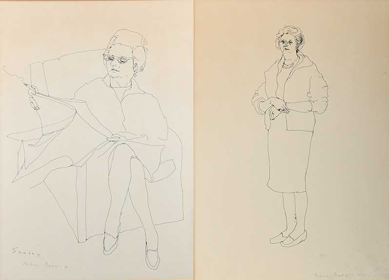 Φ Patrick Procktor RA (1936-2003)Sunday; Portrait study of a lady standingTwo, the former signed,