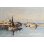 Robert Weir Allan (Scottish 1851–1942)View of Lossiemouth HarbourSigned Robert W. Allan (lower
