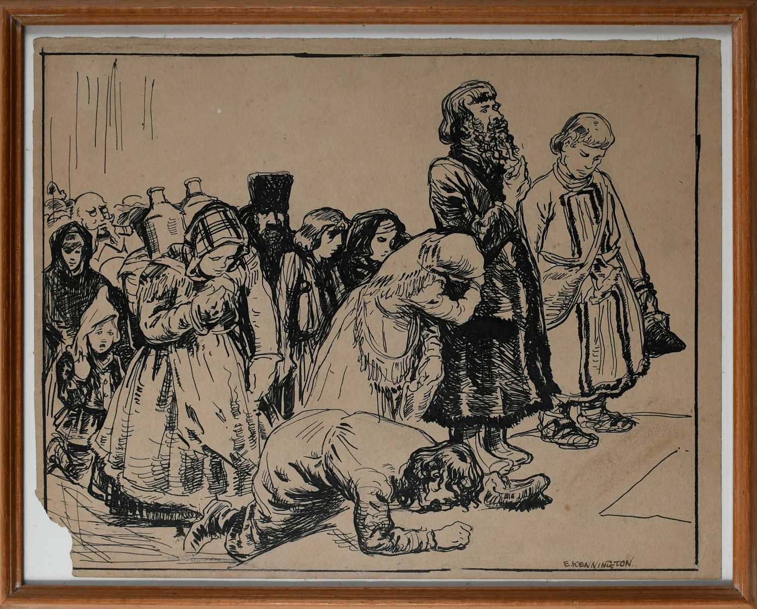 Φ Eric Kennington RA (1888-1960)Study of Russian peasants prayingSigned E.KENNINGTON (lower right) - Image 2 of 4