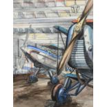 Φ Cavendish Morton (1911-2015)An aircraft hangarSigned and dated Cavendish Morton jr/1932 (lower