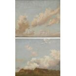 Thomas Benjamin Kennington (1856-1916)Study of clouds over an expansive landscape; Study of clouds