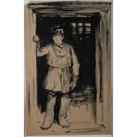 Φ Eric Kennington RA (1888-1960)Study of a Russian peasant standing in a doorwaySigned E.